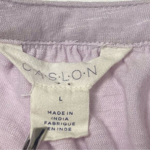 Caslon Lavender Floral Embroidered Eyelet Sleeve Blouse Women's Size Large - Picture 16 of 16